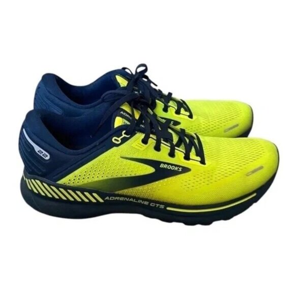 Brooks Mens Adrenaline GTS 22 Running Shoes Size 9.5 Medium D Yellow & Blue - Picture 1 of 8